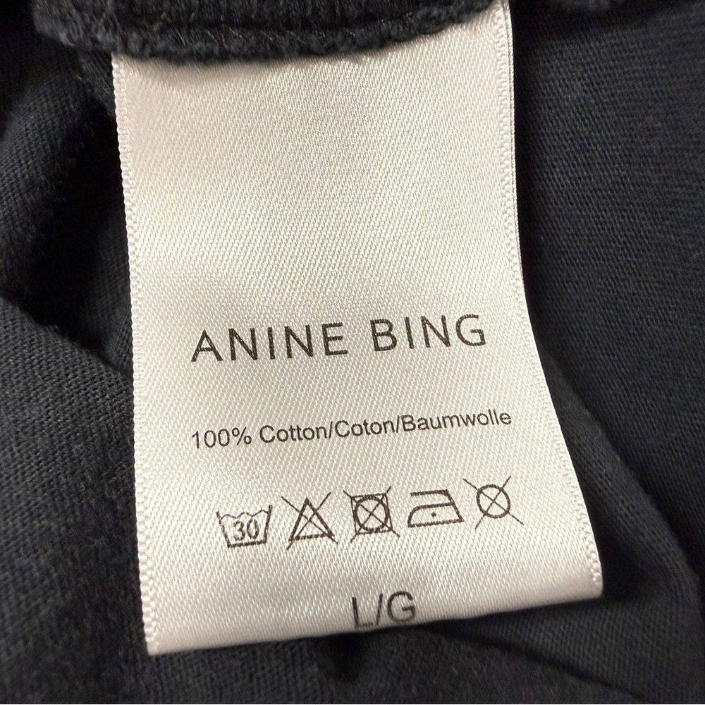 Anine Bing Los Angeles Tee T-Shirt Washed Black Gray - Picture 5 of 7